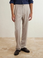 Dunhill - Tapered Super 130s Wool Trousers - Gray