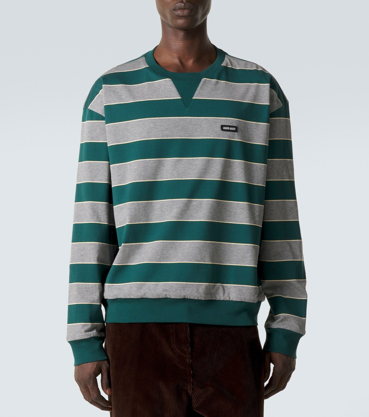 Miu Miu Striped cotton jersey sweatshirt