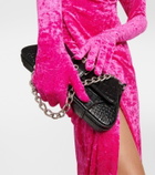 Vetements Diva gloves velvet maxi dress