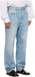 Hed Mayner Blue Seam Pocket Jeans