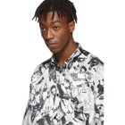 Balenciaga Black and White Satin Magazine Shirt