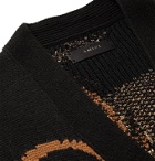AMIRI - Metallic Intarsia-Knit Cardigan - Black