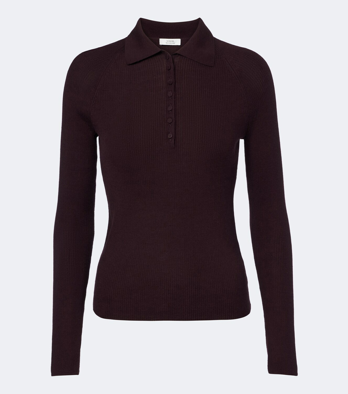Vince Ribbed-knit wool and silk polo sweater