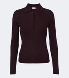 Vince Ribbed-knit wool and silk polo sweater