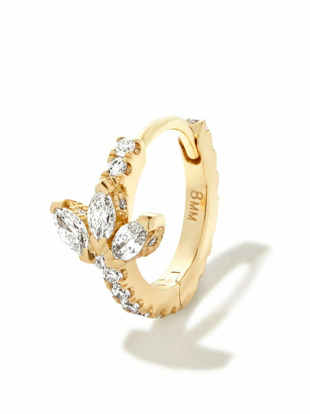 Photo: MARIA TASH 18K Yellow Gold Diamond Lotus Eternity Hoop Earring