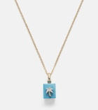 Yvonne Léon Palmier and Le Cubo 9kt gold earring and pendant set with turquoise and diamonds