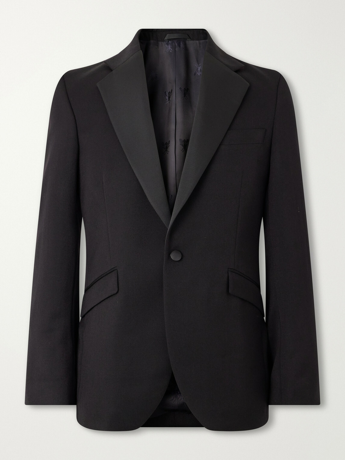 Favourbrook - Tommy Grosgrain-Trimmed Wool Tuxedo Jacket - Black