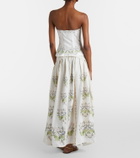 Agua by Agua Bendita Curua floral linen midi skirt