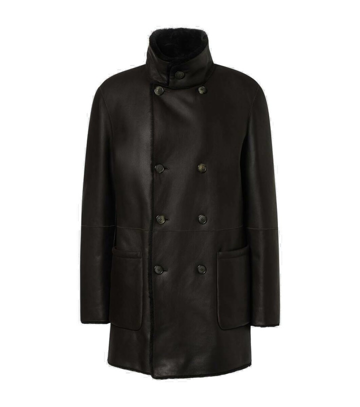 Photo: Giorgio Armani Reversible shearling and leather coat