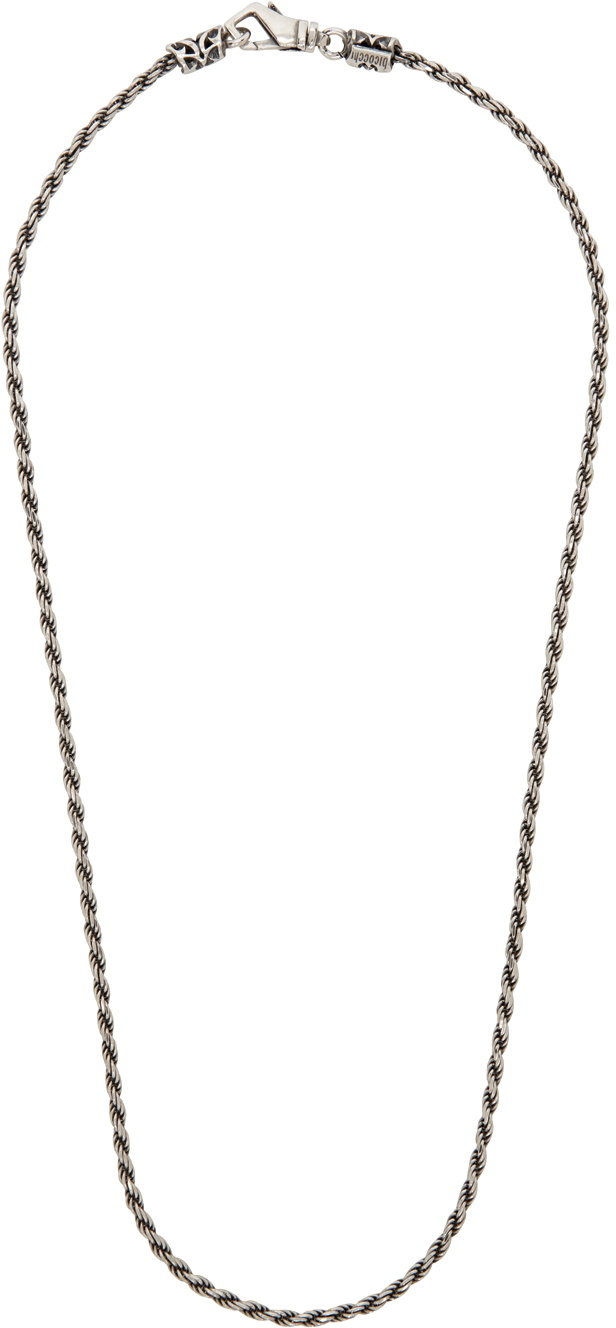 Emanuele Bicocchi SSENSE Exclusive Silver Birdcage Knot Necklace