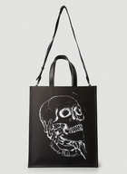 Skull Leather Tote Bag in Black