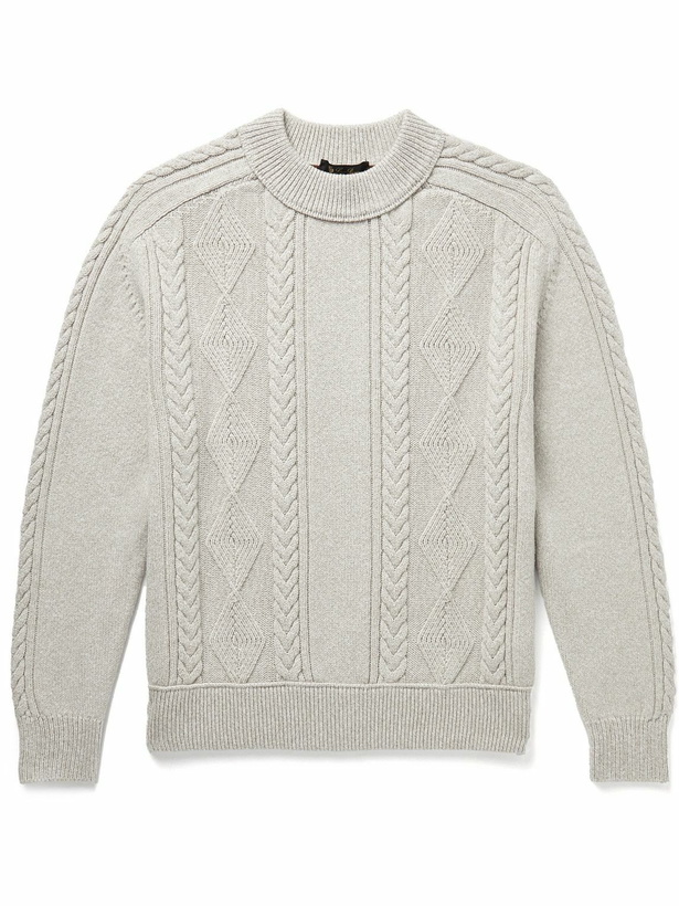 Photo: Loro Piana - Versilia Cable-Knit Wool Sweater - Neutrals