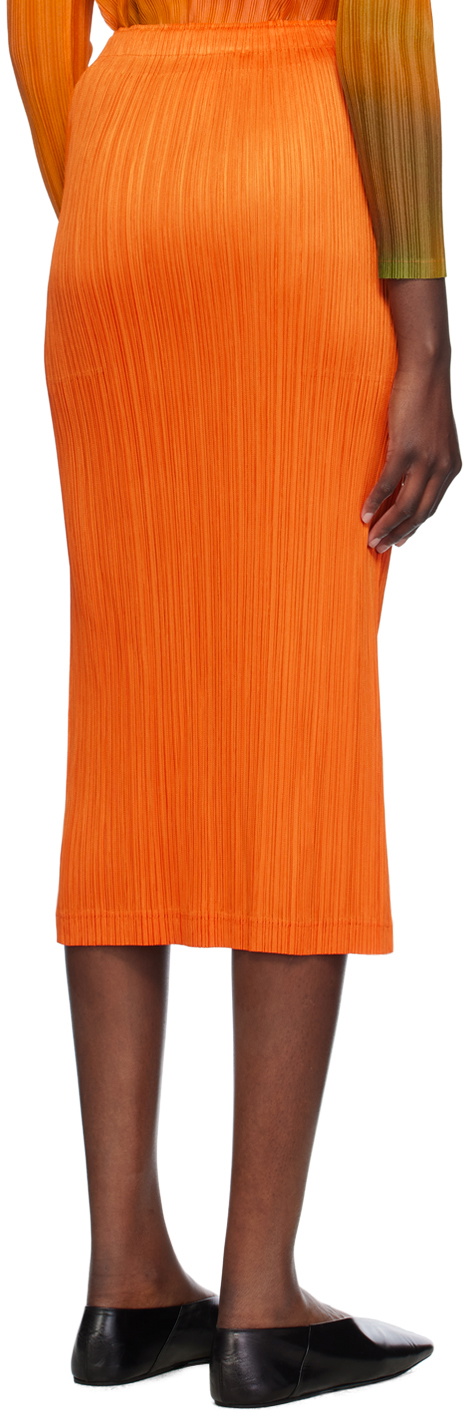Jupe Longue Plissée ISSEY MIYAKE Pleats Please - Taille 1, Multicolore Rouge/jaune - Occasion