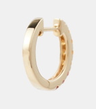 Robinson Pelham Orb Large 14kt gold single hoop earring with diamond and sapphires