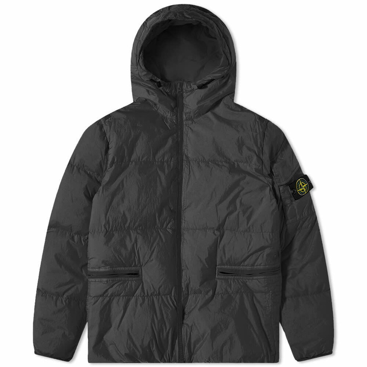 Photo: Stone Island Men's Crinkle Reps Down Jacket in Black