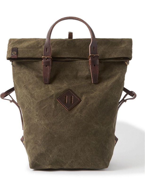 Photo: Bleu de Chauffe - Woody Leather-Trimmed Cotton-Canvas Backpack