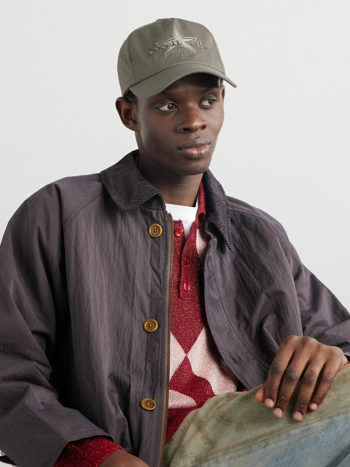 Small Talk - Star Appliquéd Embroidered Cotton-Twill Baseball Cap