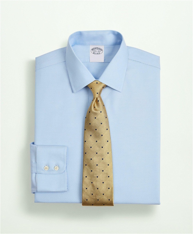 Photo: Brooks Brothers Men's Stretch Supima Cotton Non-Iron Twill Ainsley Collar Dress Shirt | Light Blue