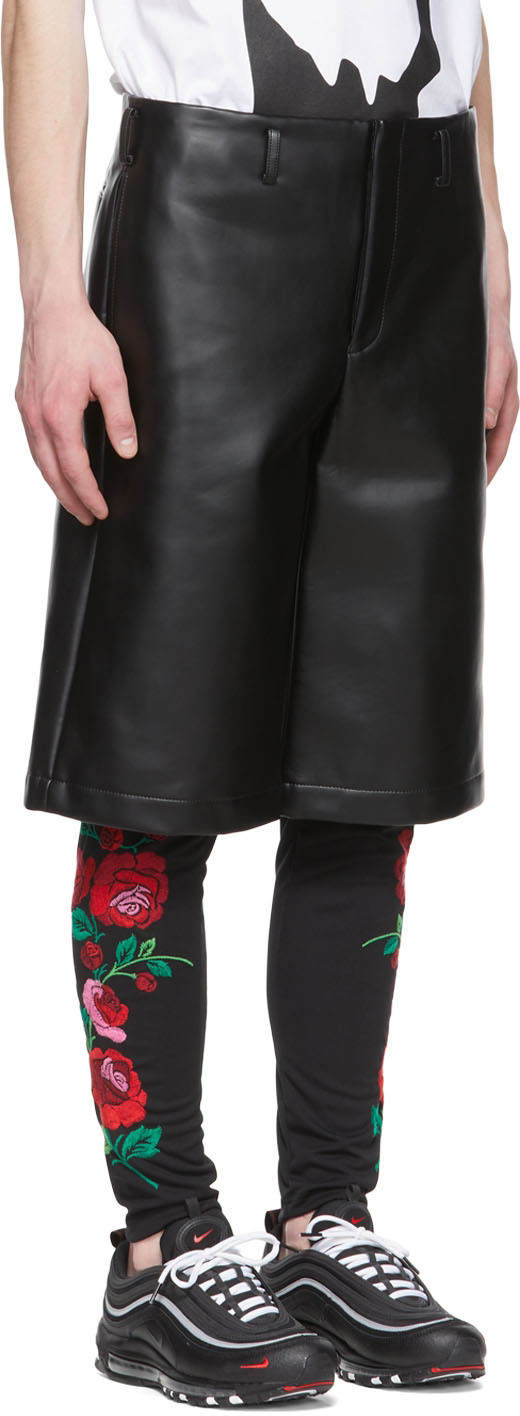 Comme des Garçons Homme Plus Black Faux-Leather Shorts Comme