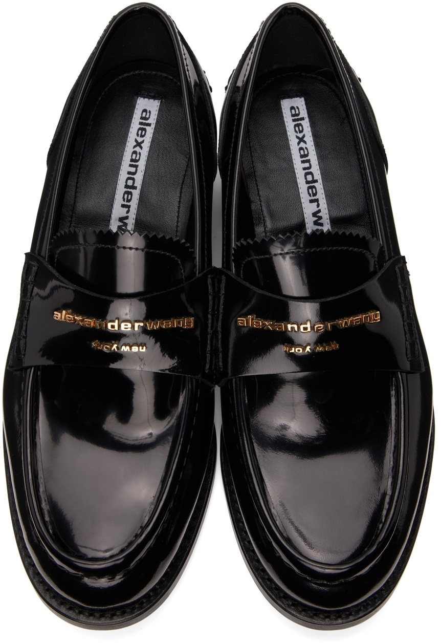 Alexander Wang Black Carter Logo Penny Loafers Alexander Wang