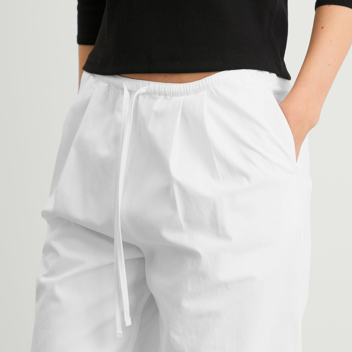 Nothing Written Women's Lazy Cotton Drawstring Pants in White