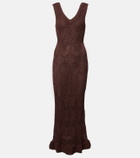 Staud Roan open-knit midi dress
