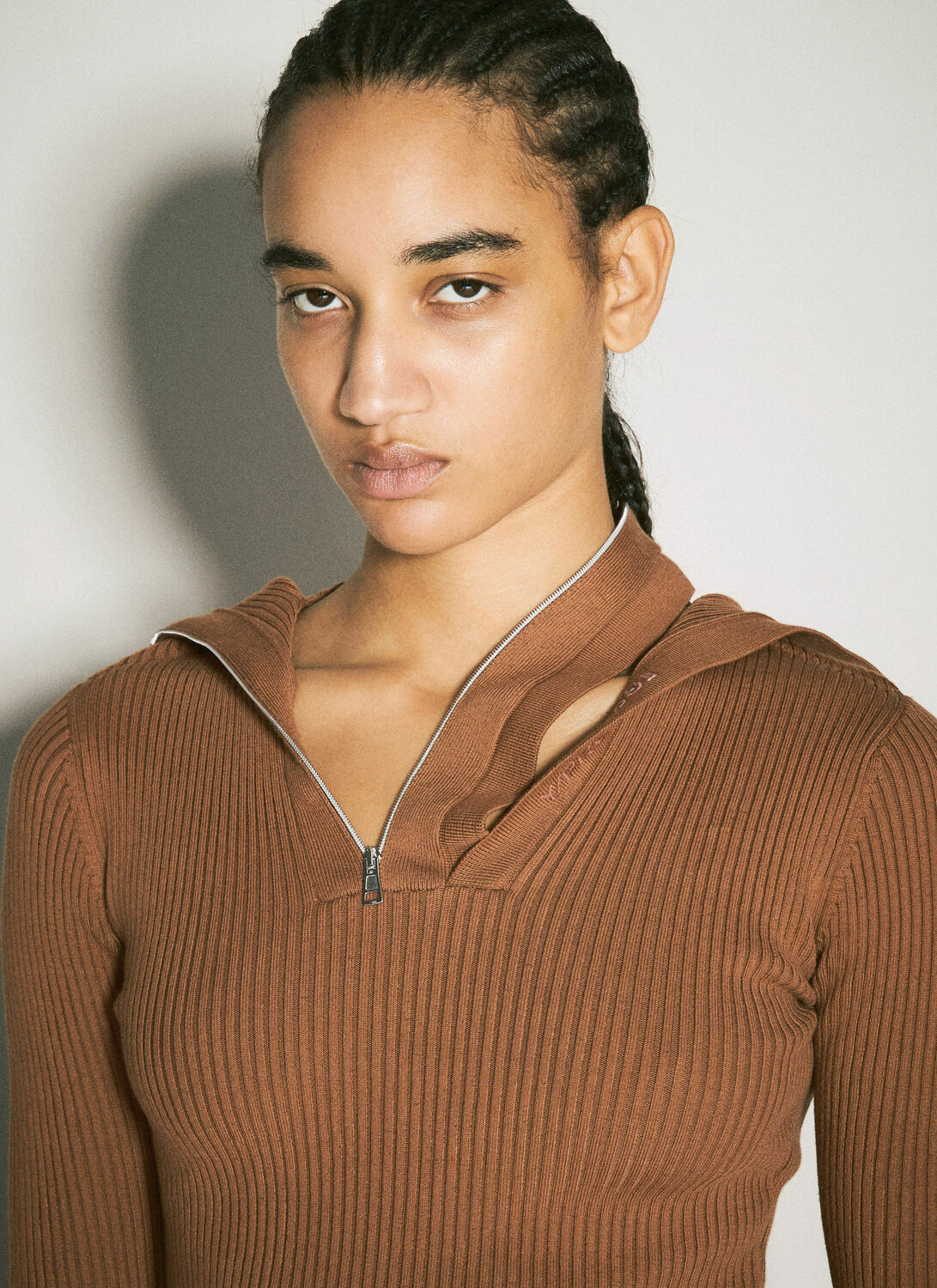 Y/Project Pinched Shoulder Rib Sweater
