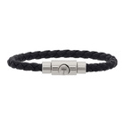 Salvatore Ferragamo Navy Small Braided Bracelet