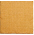 Anderson & Sheppard - Wool and Silk-Blend Pocket Square - Orange