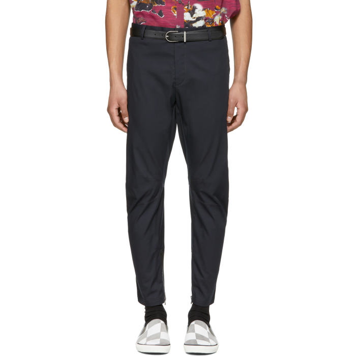 Photo: Lanvin Navy Biker Trousers 