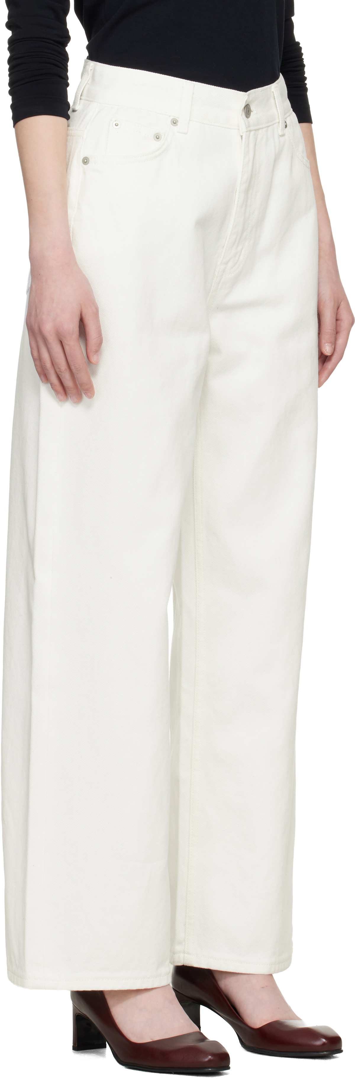 TONYWACK Off-White Wide-Leg Baggy Denim Jeans