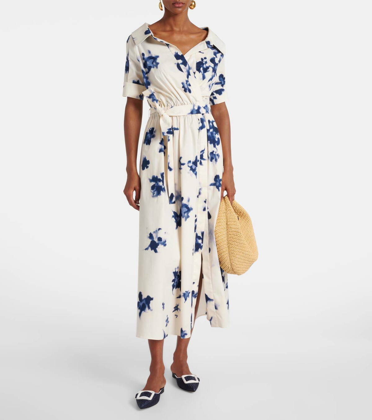 Altuzarra Lydia floral cotton-blend midi dress Altuzarra
