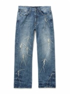 Jacquemus - Straight-Leg Embroidered Distressed Jeans - Blue