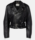 Saint Laurent Cropped leather biker jacket
