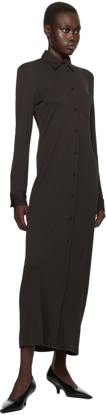 Filippa K Brown Shirt Midi Dress