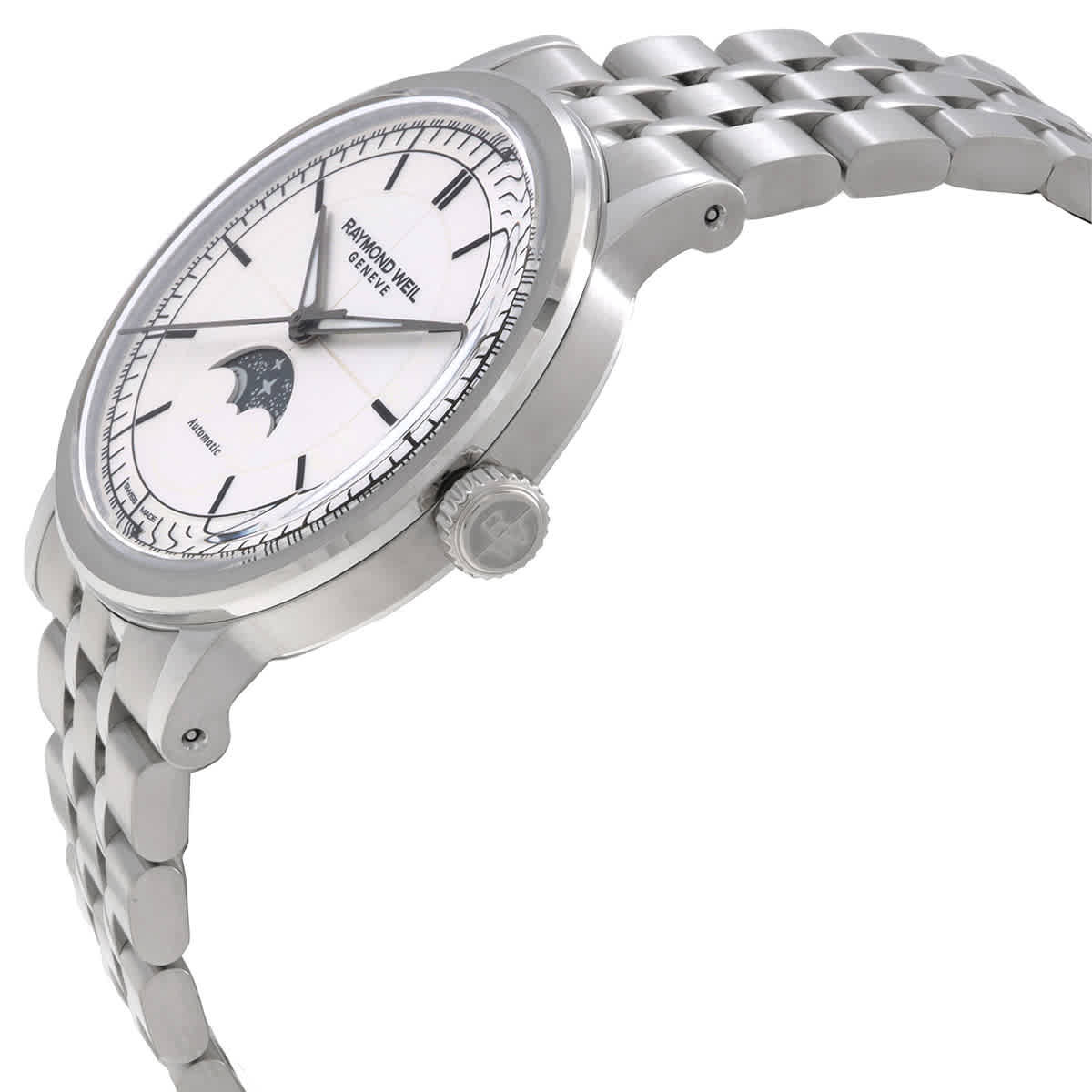 Raymond Weil Millesime Automatic Moon Phase Silver Dial Watch 2945-ST-65001