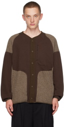 White Mountaineering®︎ Brown Patchwork Cardigan