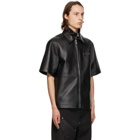 1017 ALYX 9SM Black Leather Double Collar Short Sleeve Shirt