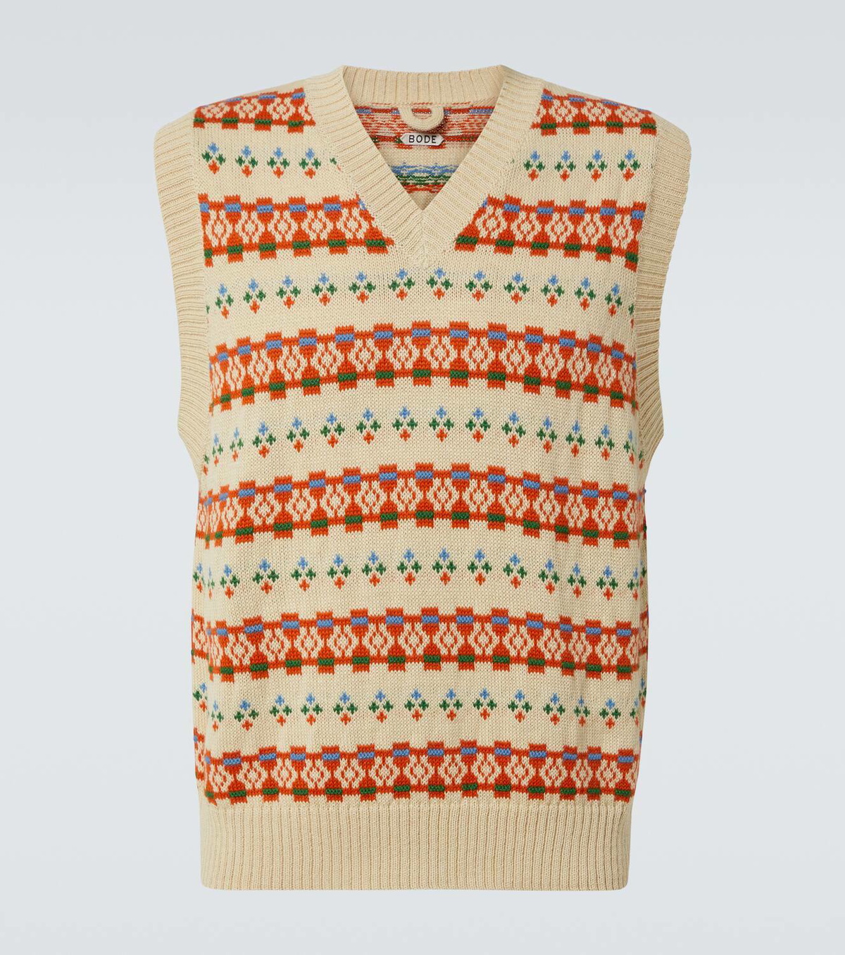 Bode Fauna alpaca jacquard sweater vest