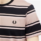 Fred Perry Men's Bold Stripe T-Shirt in Dark Pink/Dust