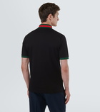 Gucci Web-collar piqué polo shirt