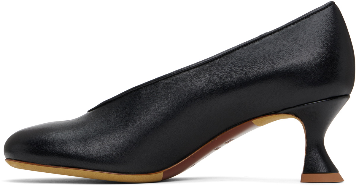 Moschino Black Duck Leather Heels