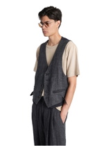 Ziggy Chen Vest In Blue Linen