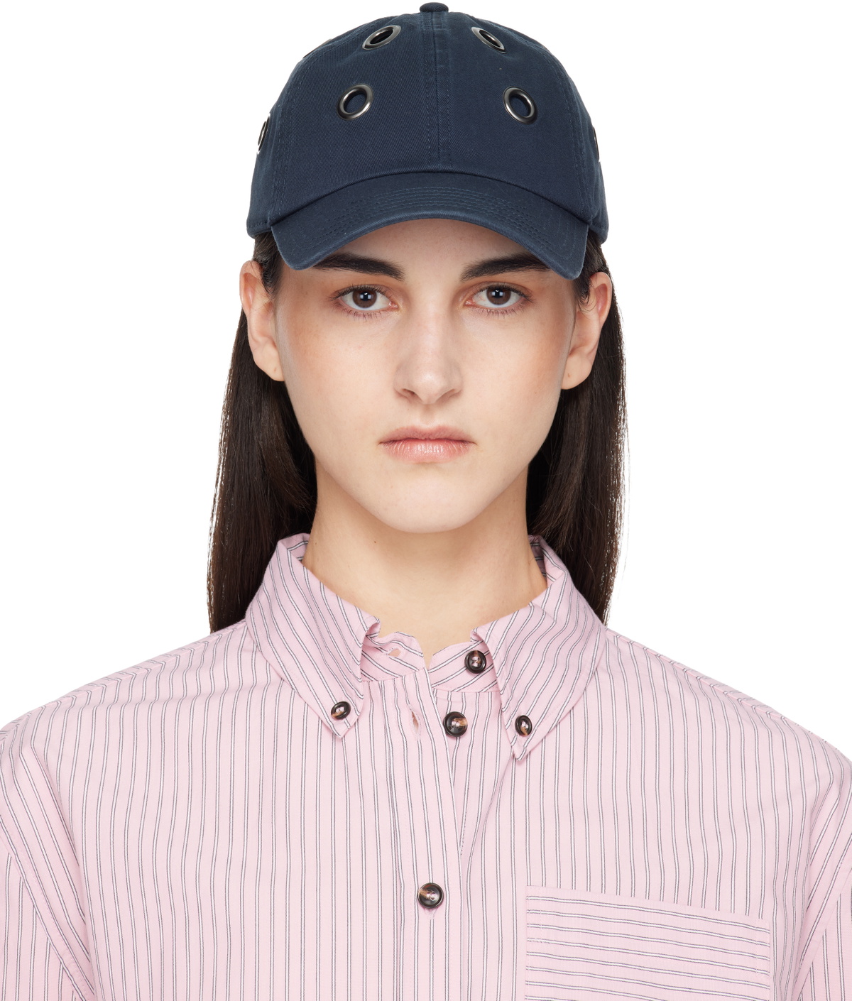 Mowalola lotta cap gray Mowalola Gray Lotta Distressed Cap