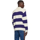 Gucci Blue and White Wool Polo Sweater