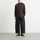 Auralee Men's Garment-Dyed Shuttle Weather Shirt in Dark Brown