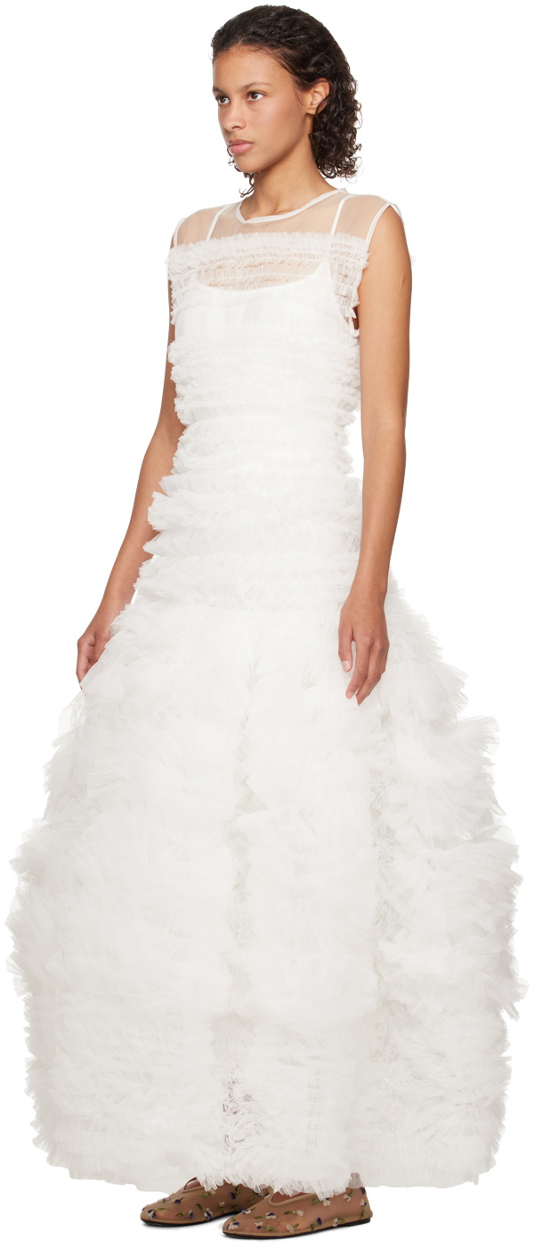 Molly Goddard SSENSE Exclusive White Avice Maxi Dress