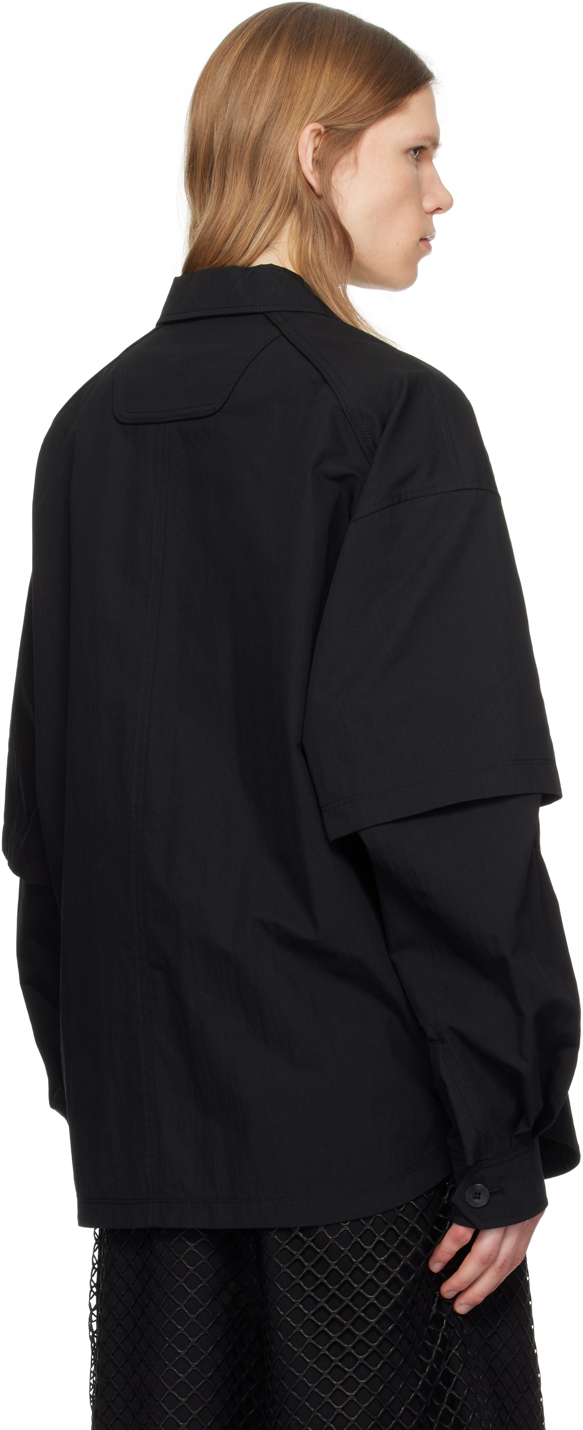Juun.J Black Dual Sleeve Work Shirt