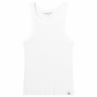 Calvin Klein Women's Variegated Rib Woven Tab Tank in Bright White