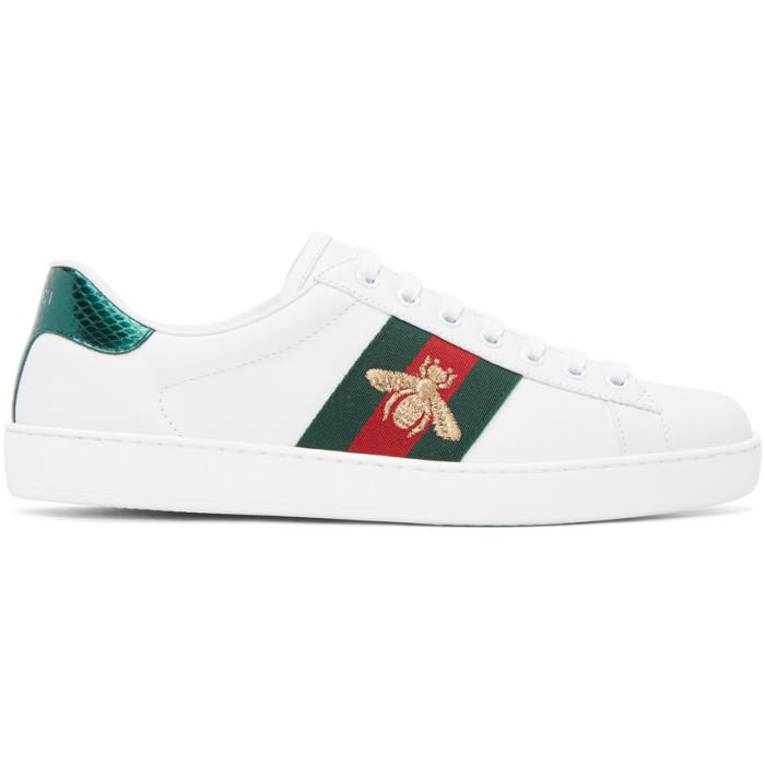 Photo: Gucci White Bee Ace Sneakers